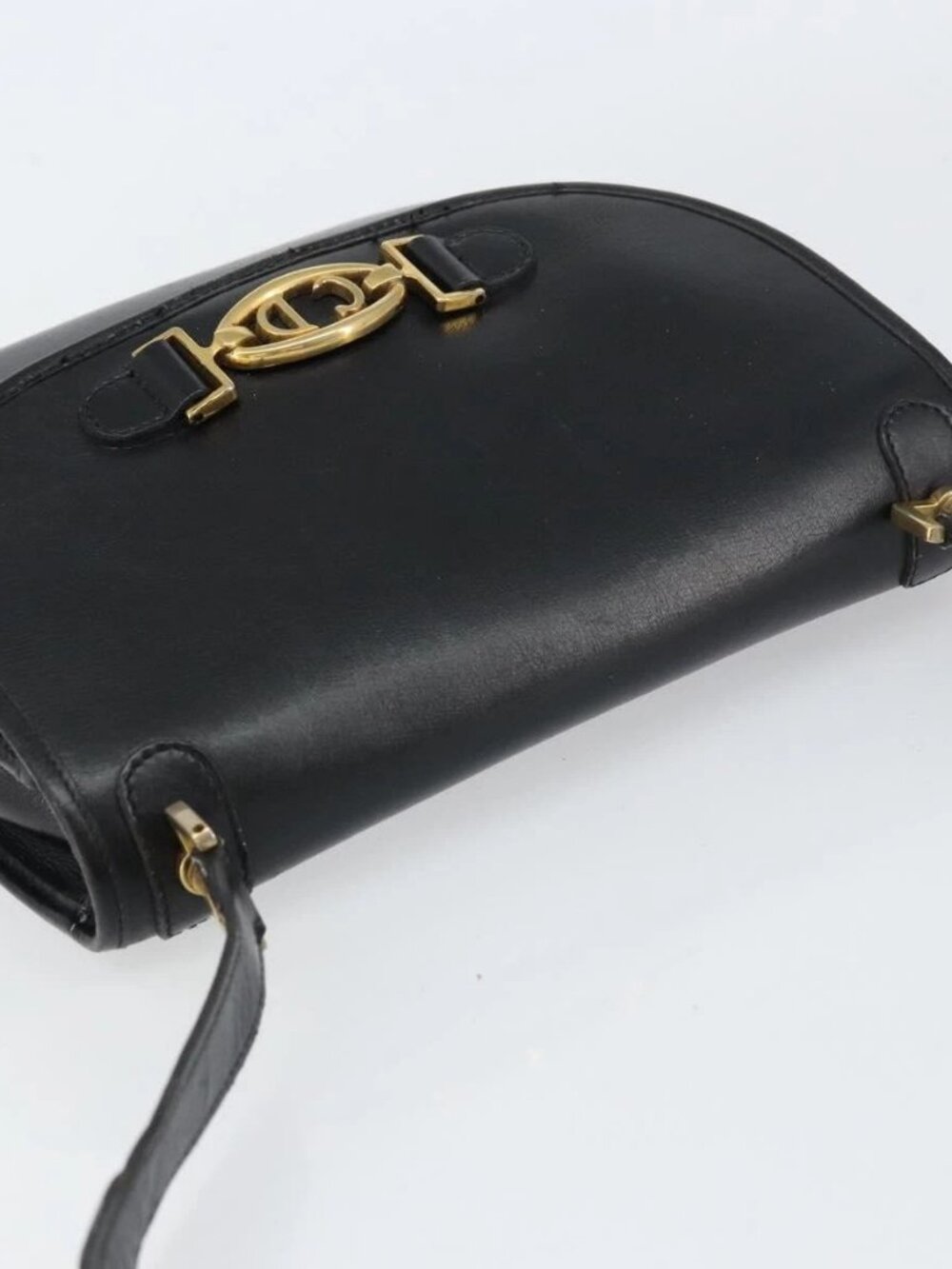 Christian Dior Shoulder Bag Leather Black Gold Auth 156492 - Picture 7 of 16